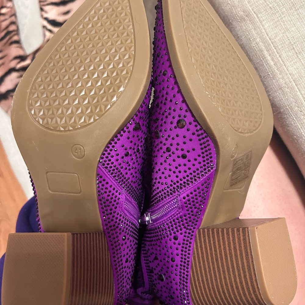 Purple Rhinestone Boots - Picture 5 of 5